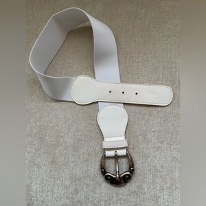 Elegant White Belt with silver buckle